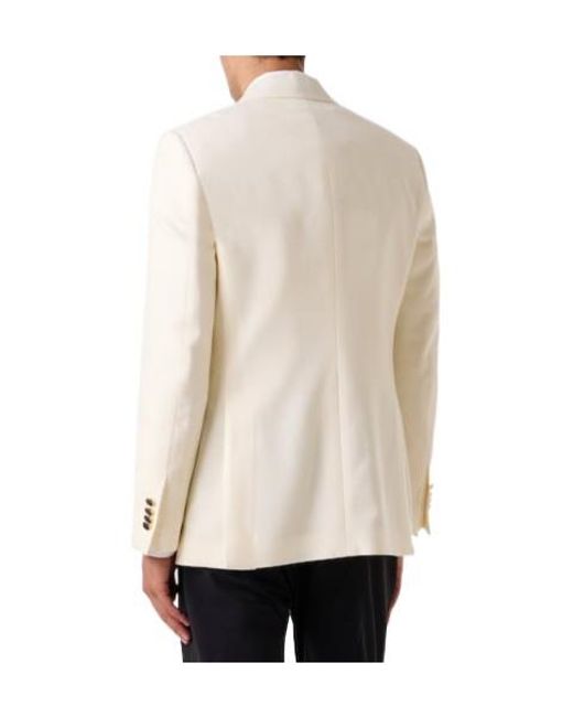 Lardini White Single-Breasted Virgin Wool Blazer for men