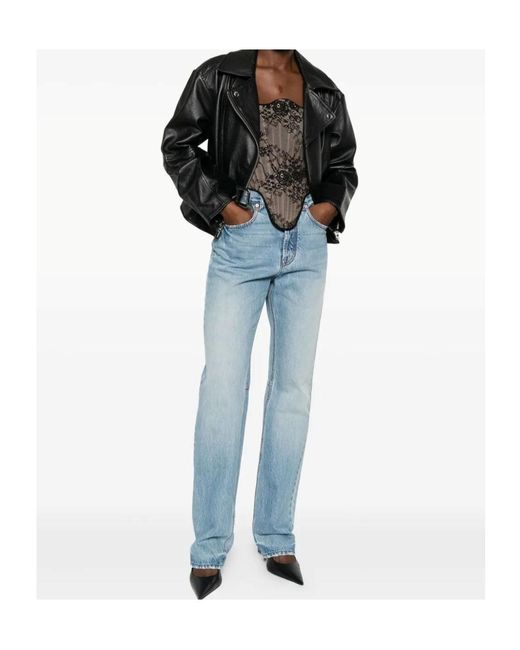 Patrizia Pepe Black Belted Zip-Up Biker Jacket