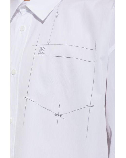 Vetements White Collared Long-Sleeved Shirt for men