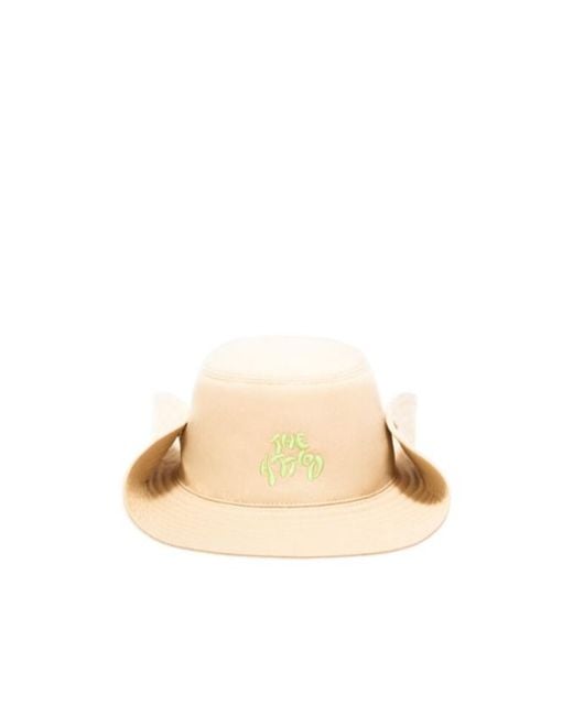 The Attico Natural The Logo Embroidered Wide-Brim Hat