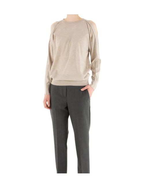 Brunello Cucinelli Natural Cut-Out Detail Sweatshirt