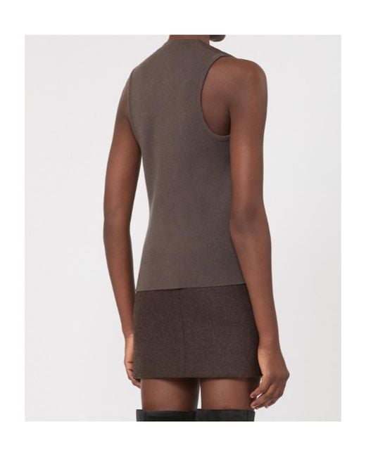Max Mara Brown Wool And Cashmere Yarn Gilet