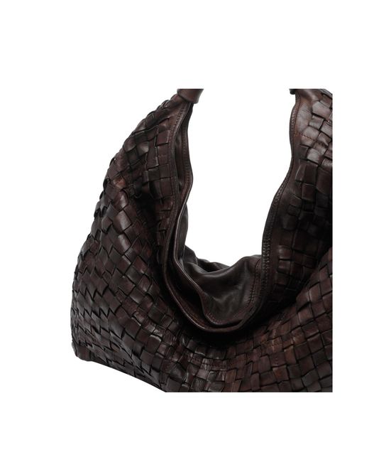 Campomaggi Black Atena Intrecciato Tote Bag