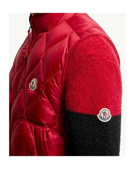 Moncler Red Erelia Diamond Quilted Down Vest for men