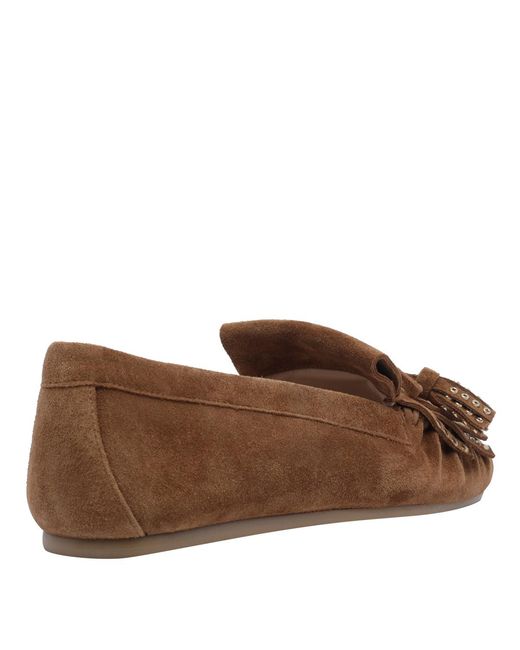 Stuart Weitzman Brown Round-Toe Loafers