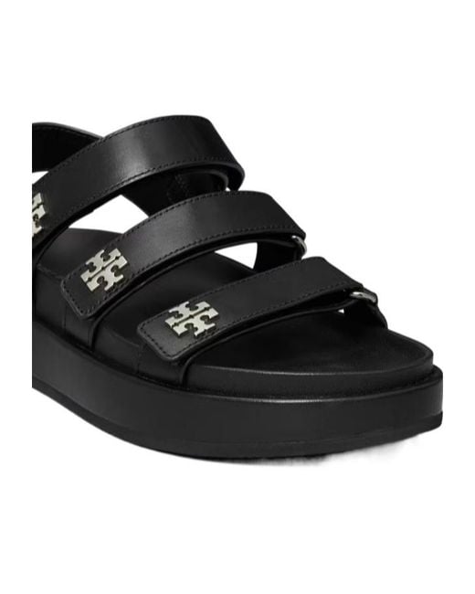 Tory Burch Black Triple Strap Platform Sandals