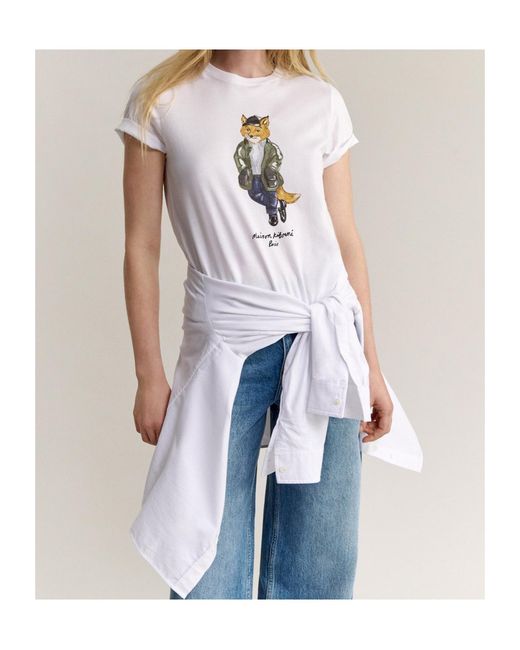 Maison Kitsuné White Maison Kitsuné Weekend Fox Regular-Fit T-Shirt