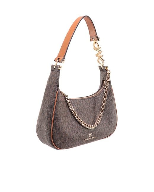 Michael Kors Gray Michael Logo Lettering Monogram Patterned Shoulder Bag