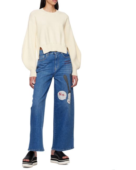 Stella McCartney White Short Knitted Sweater