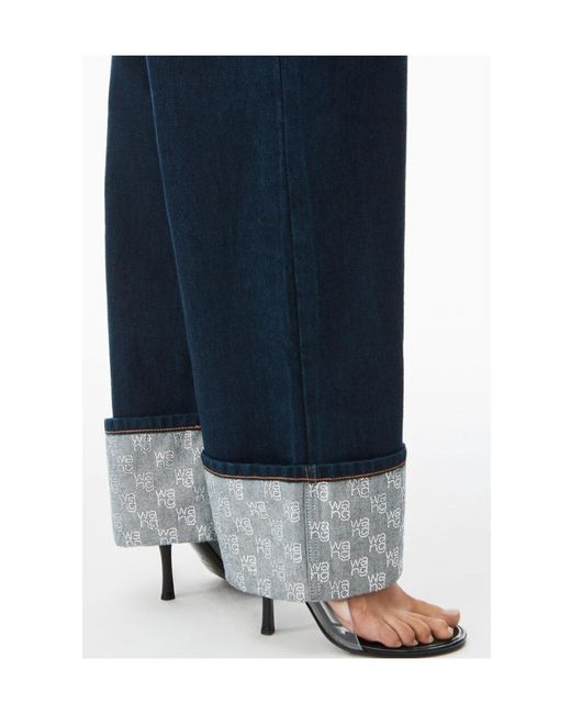 Alexander Wang Blue Middle Waist Straight Tube Jeans
