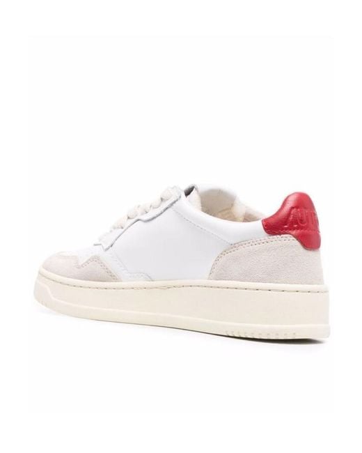 Autry White Logo Patch Low-Top Sneakers for men