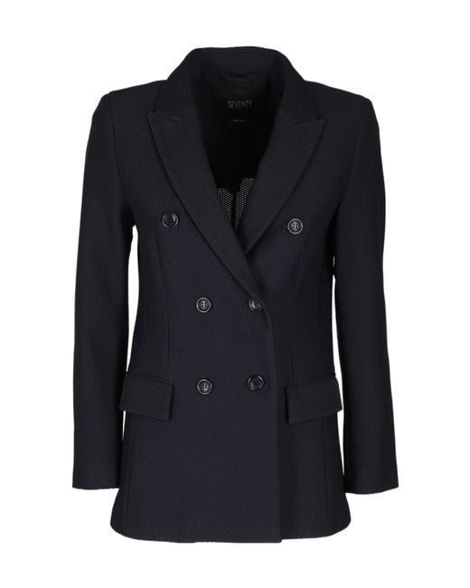 Seventy Black Double-Breasted Tailored Blazer