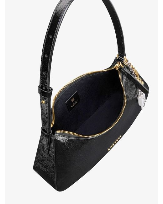 Givenchy Black Logo Plaque Padlock Detailed Shoulder Bag