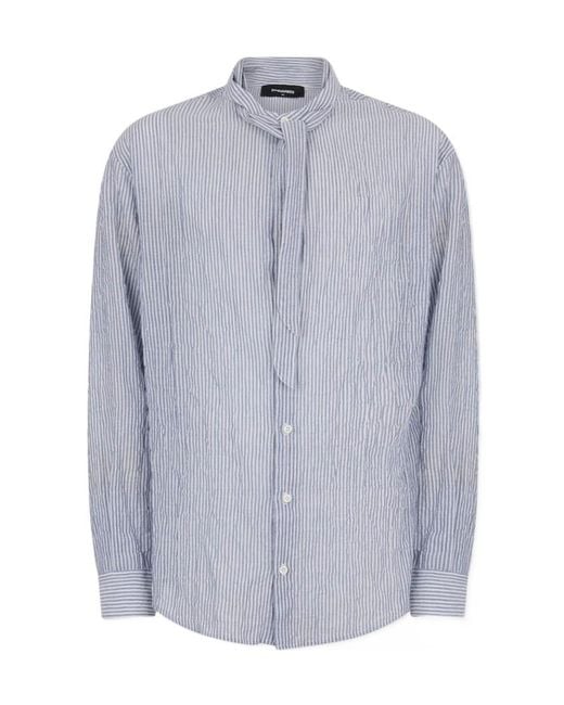 DSquared² Blue Tie Dropped Shoulder Shirt for men