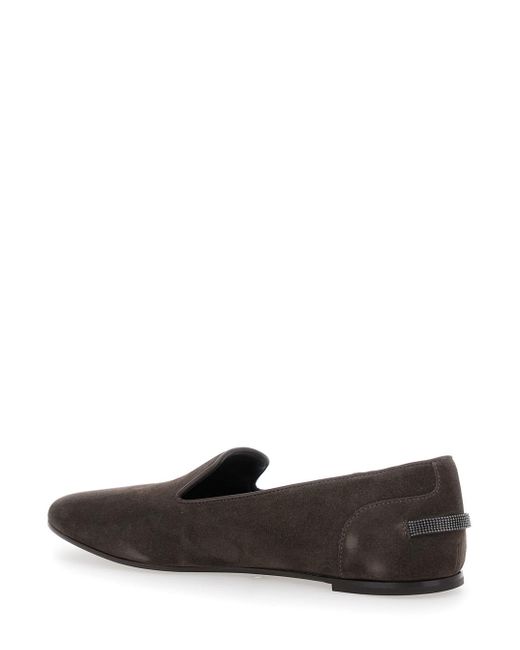 Brunello Cucinelli Brown Slip-On Loafers