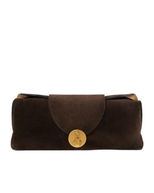 Versace Black Vivian Suede Clutch