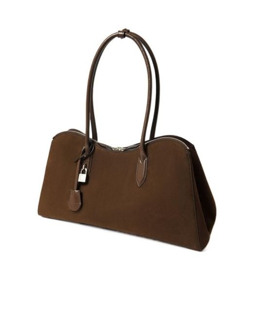 Stella McCartney Brown Ryder Padlock Detailed Shoulder Bag