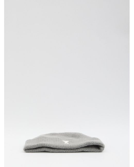 AMI Gray Ami De Coeur Logo Patch Beanie for men