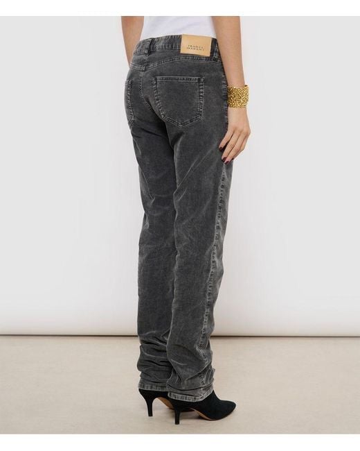 Isabel Marant Gray Étoile Leniya Corduroy Trousers