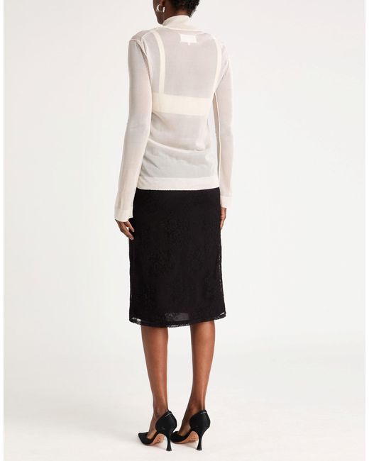 Maison Margiela White Minimalist Solid Color Lightweight Knit Sweater