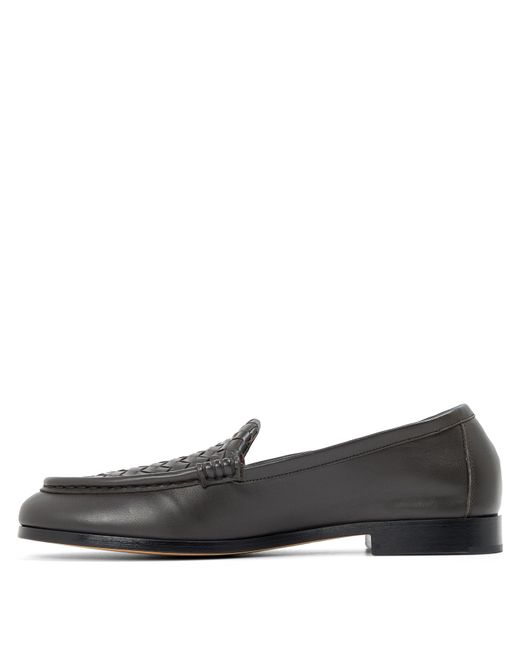Bottega Veneta Gray Leather Slip-On Loafer
