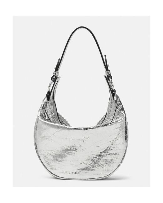 Versace Gray Metallic Effect Mini Shoulder Bag