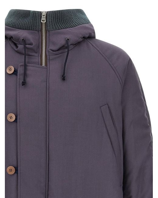 Magliano Blue Kenny Hooded Parka Jacket for men