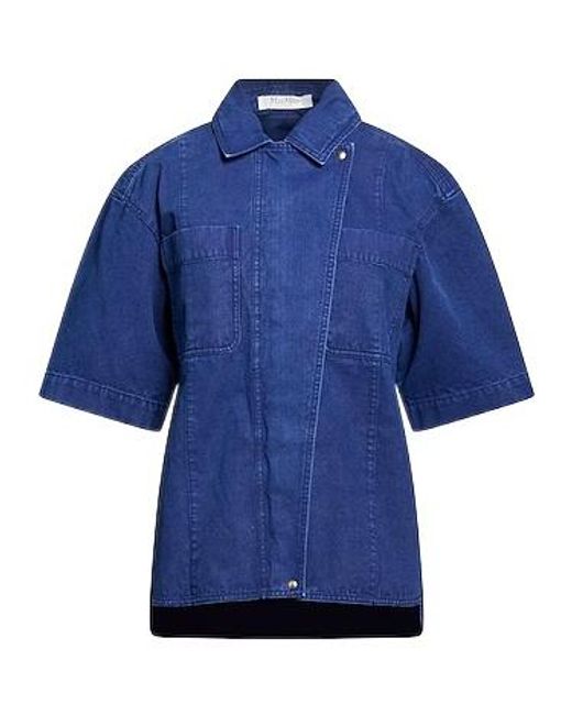 Max Mara Blue Plain Colour Shirts
