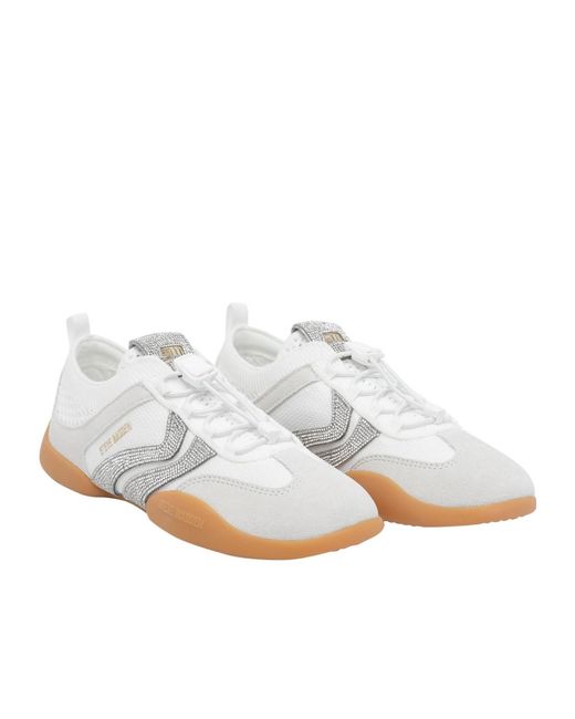 Steve Madden White Biscotti Knit Low-Top Sneakers