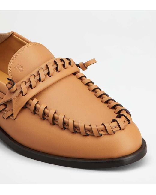 Tod's Brown Braided Loafers