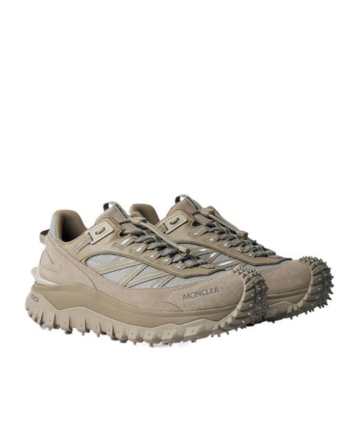 Moncler Gray Mesh Panelled Trailgrip Sneakers for men