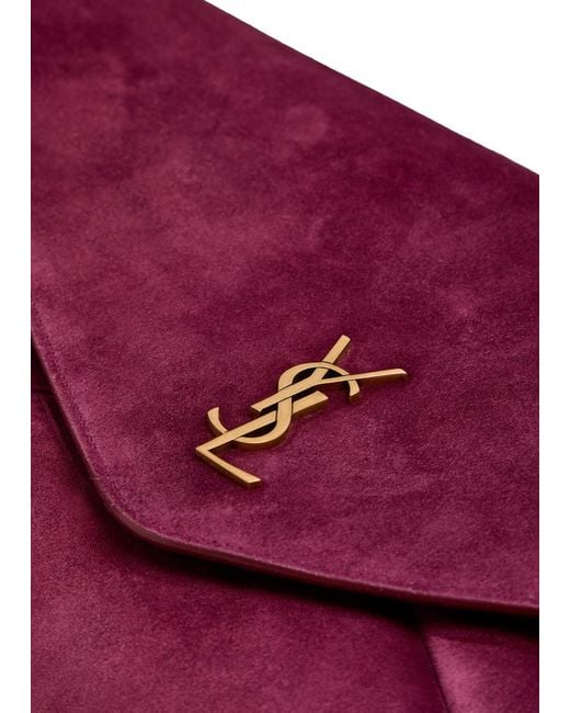 Saint Laurent Purple Suede Clutch
