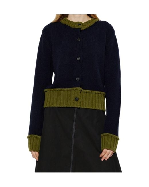 Marni Blue Contrasted Cardigan