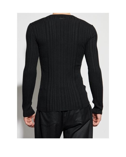 Dolce & Gabbana Black V-Neck Knitted Jumper for men