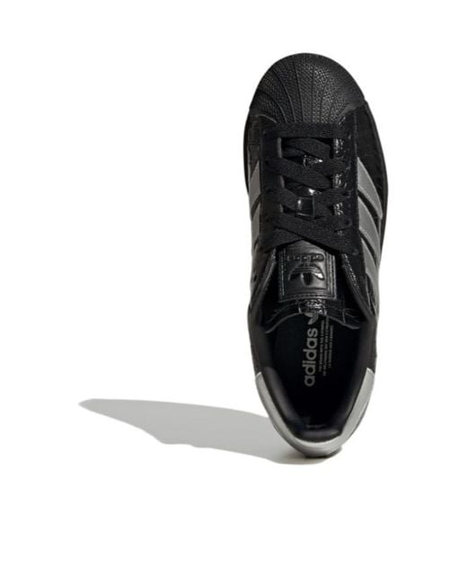 Adidas Black Superstar Ii W Striped Lace-Up Sneakers