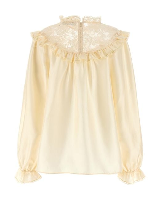 Zimmermann Natural 'Lace Billow' Blouse