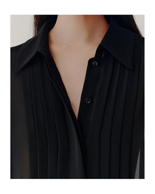 Marella Black Lapel Long Sleeve Shirt