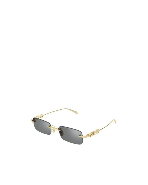 Gucci White Eyewear Rectangular Logo-Detail Sunglasses for men