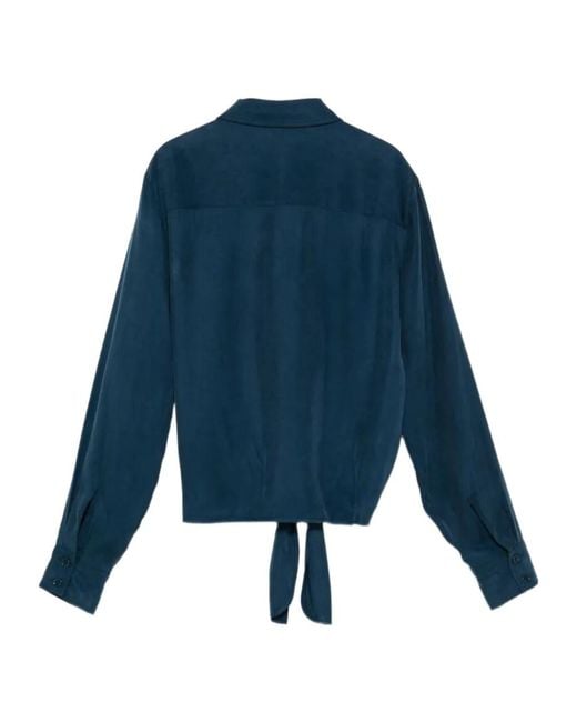 Patrizia Pepe Blue Bow Detailed Fluid Shirt
