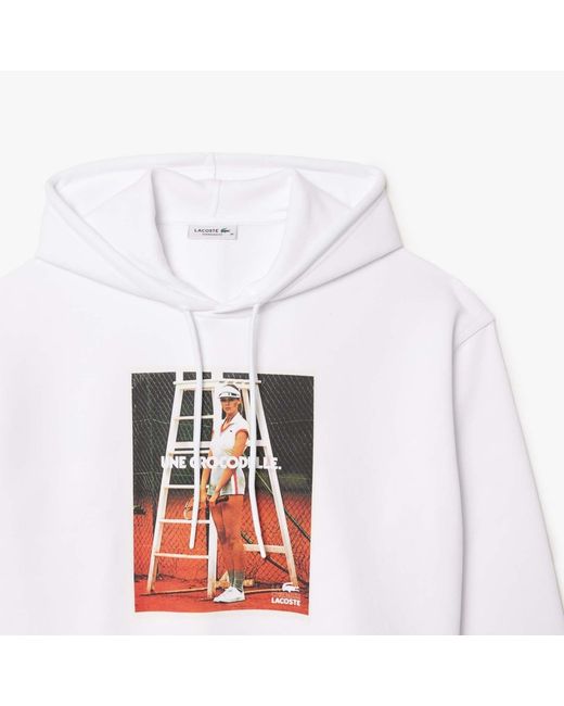 Lacoste White Simple Versatile Sweatshirt