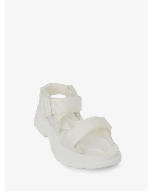 McQueen White Tread Flat Sandals