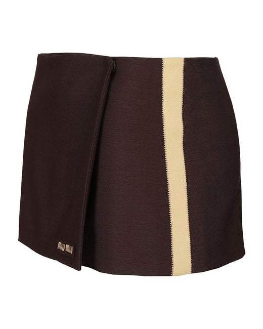 Miu Miu Brown Kid Mohair Miniskirt