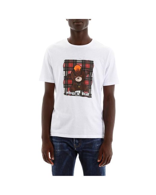Neil Barrett White Printed Short-Sleeved T-Shirt for men