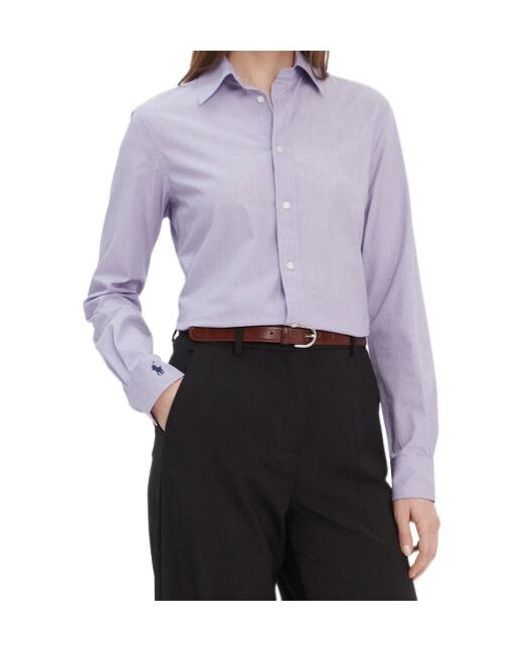 Polo Ralph Lauren Purple Long-Sleeved Light Lilac Cotton Button-Front Shirt