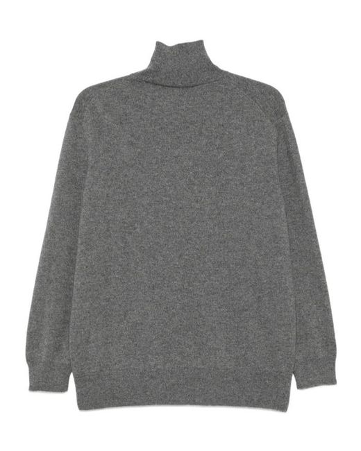 Malo Gray High-Neck Cashmere Sweater