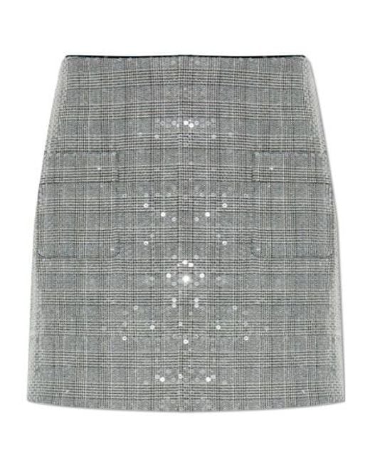 Zadig & Voltaire Gray Jamie Straight Hem Sequined Skirt