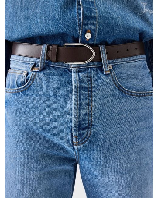 Jacquemus Blue Mid-Rise Straight-Leg Jeans for men