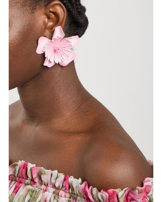 Chloé Pink Minimalist Flower Earrings