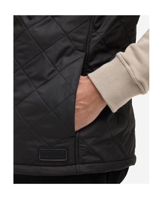 Barbour Black Stand-Up Collar Vest for men