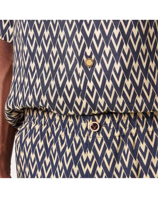 Valentino Blue Printed Graphic Shorts for men